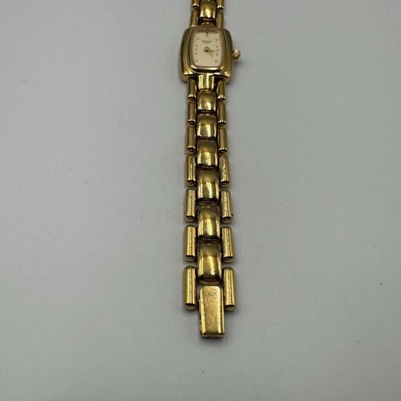 Pulsar Watch Women Gold Tone Rectangle 16MM Dial V400-X008 Quartz New Battery - Picture 4 of 14